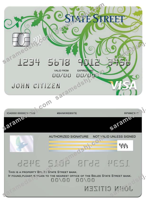 Belize State strret bank visa card